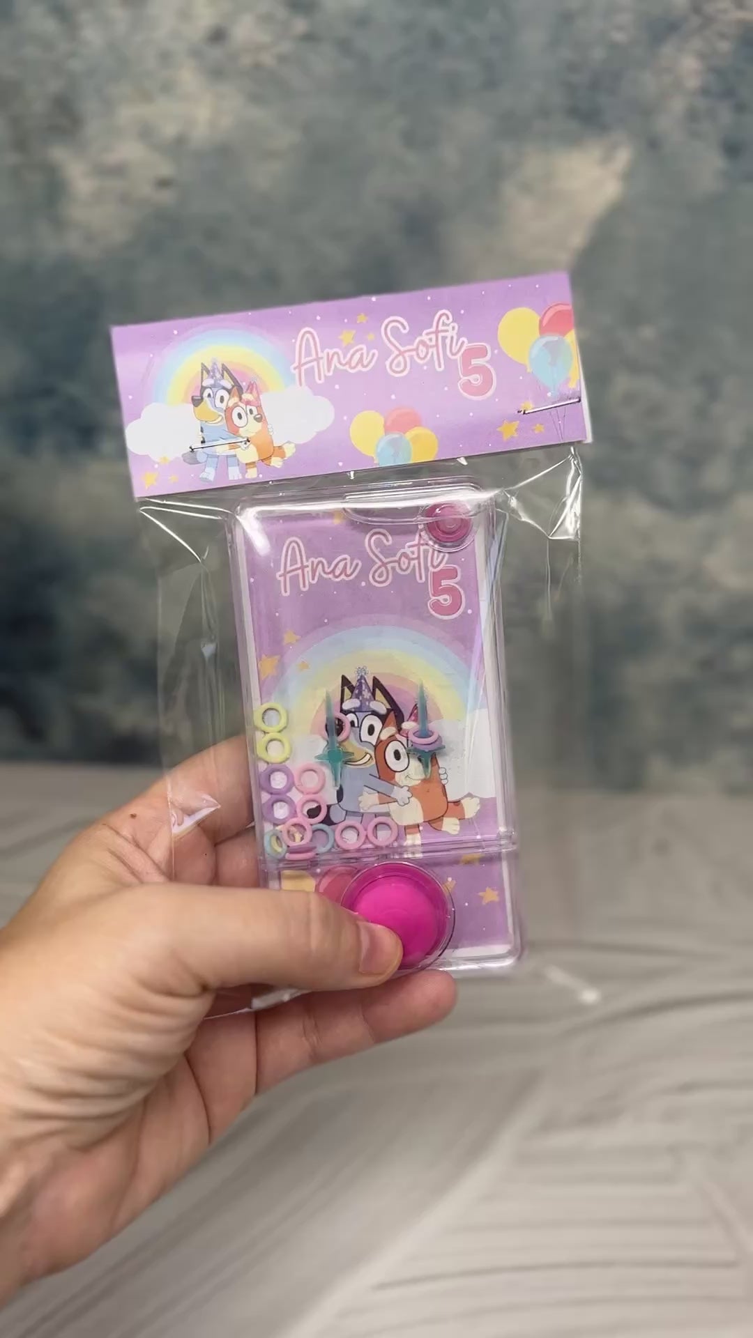 20 jueguitos de aros en agua personalizados