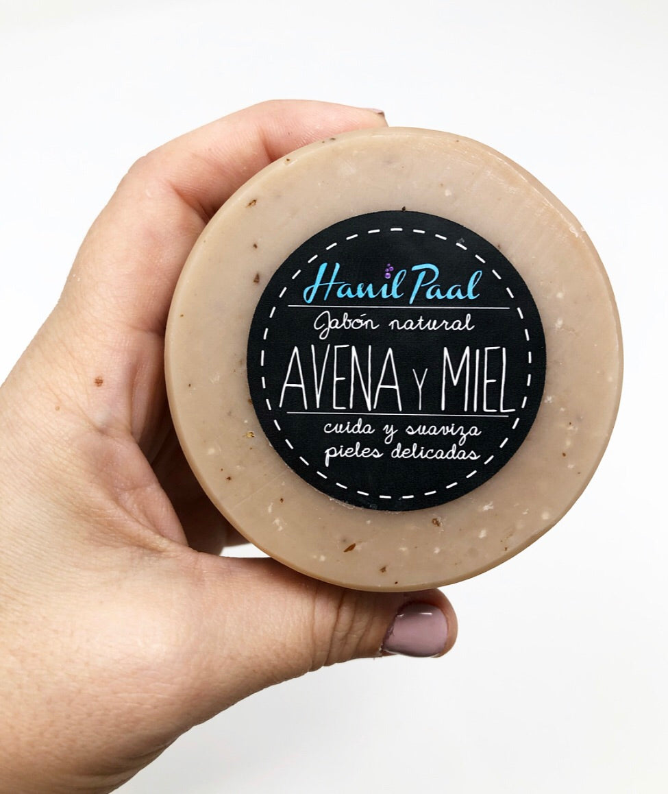 Jabon natural de avena y miel